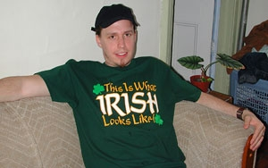 Kroeger proudly wears the green.
